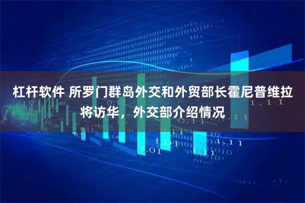 杠杆软件 所罗门群岛外交和外贸部长霍尼普维拉将访华，外交部介绍情况